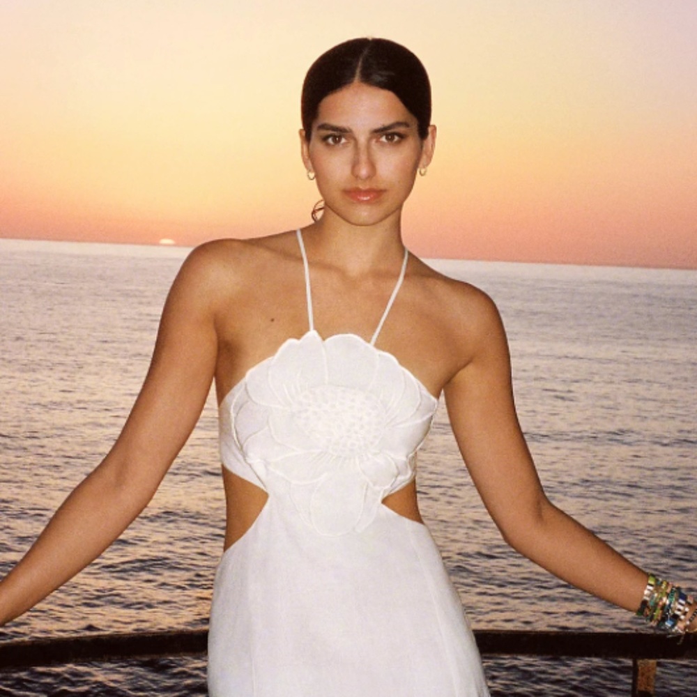 FARM RIO FLOWER HALTER MIDI DRESS